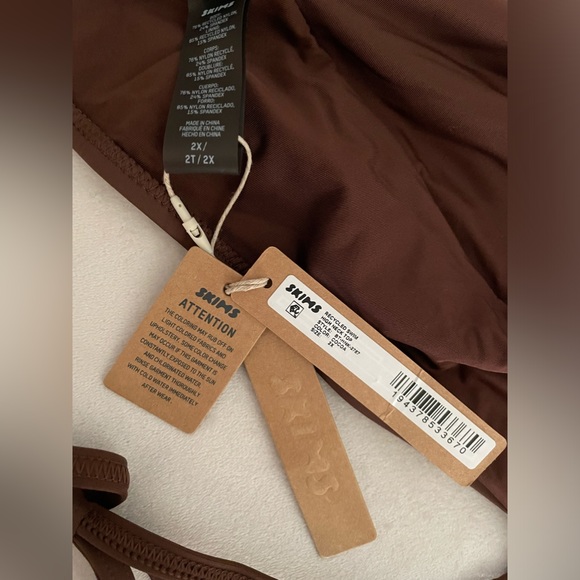 NWT Skims Two Piece Swimsuit Bikini Top & Bottom Cocoa Color Size 2X - Picture 5 of 12